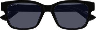 Gucci Rechthoekige Acetaat Zonnebril - Dames - Zonnebrillen - Zwart - 54 MM - Accessoires