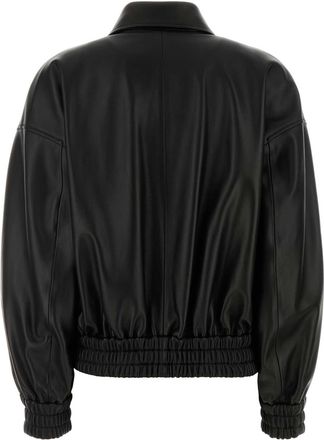 Jil Sander Womens Blouson Jacket Black Ovine Leather