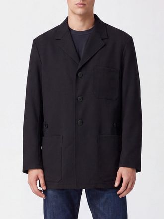 Yohji Yamamoto Single-Breasted Short Coat in Wool Blend with Lapel Collar