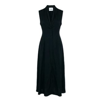 Jil Sander Midi Dresses, female, Black, Size: S V-Neck Midi Dress