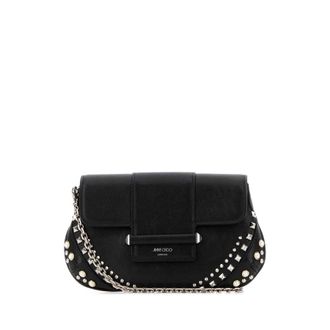 Jimmy Choo London Black Leather Bar Clutch