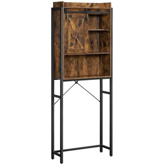 Vasagle Estanter&iacute;a de inodoro de 64 x 24 x 171 cm de color marr&oacute;n y negro