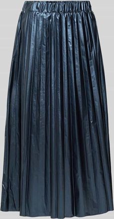 Smith & Soul Midirock im Metallic-Look mit Plisseefalten in Marine, Gr&ouml;&szlig;e XL