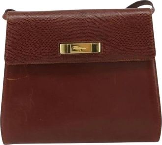 Ferragamo Pre-owned Gancini schoudertas - Dames - Vintage Schoudertas - Bruin - ONE Size - Leer - Vintage