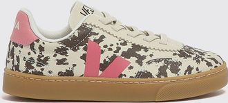 Veja Sneakers slip-on Volley da bambino in pelle con fantasia animalier e logo V