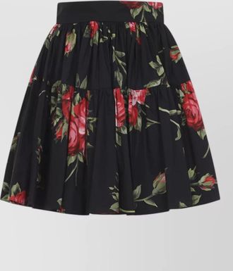Dolce & Gabbana cotton floral-print ruffled mini skirt