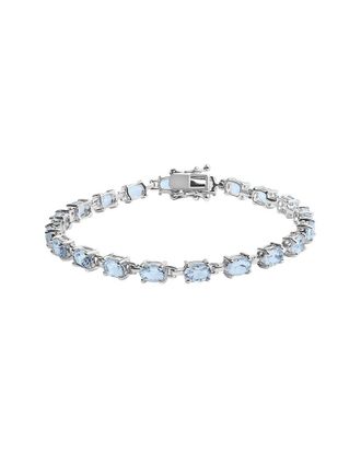 House of Brilliance Haus Of Brilliance Silver 11.00 Ct. Tw. Lab-Grown Topaz Tennis Bracelet