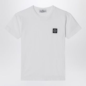Stone Island White T-shirt with logo patch