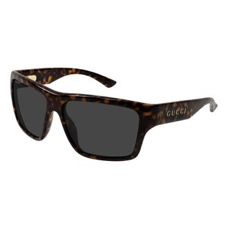 Gucci Vierkante Zonnebril - Heren - Zonnebrillen - Bruin - 59 MM - Accessoires
