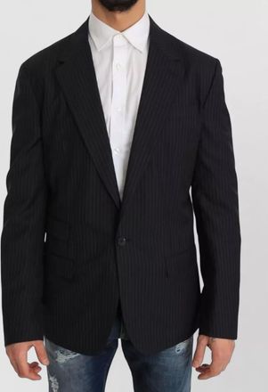 Dolce & Gabbana wool silk pinstriped slim-fit blazer