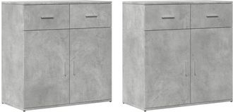 vidaXL Vidaxl - Sideboards 2 pcs Concrete Grey 79x38x80 cm Engineered Wood