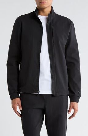 Original Penguin Micro Texture Full Zip Sweatshirt in Caviar at Nordstrom Rack, Size Medium