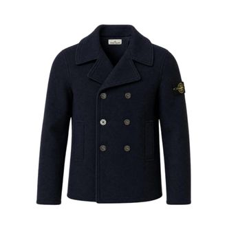 Stone Island 4100040 S0453 Jas - Heren - Mantel - Blauw - M - Wol - Jassen