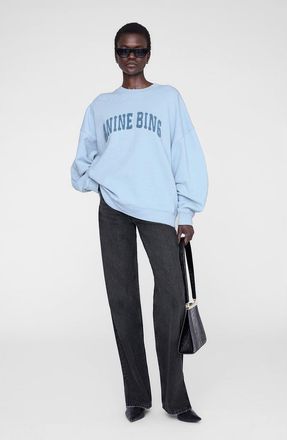 Anine Bing Miles Sweatshirt in Pale Blue at Nordstrom, Size X-Small