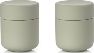 Zone Denmark Ume Set of 2 Ceramic Jars in Eucalyptus Green at Nordstrom