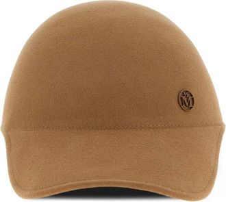 Maison Michel Cappello Tiger con logo - Marrone