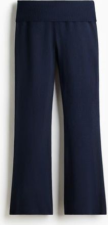 H&M Knitted Yoga Pants in Navy Blue at Nordstrom, Size Xx-Small