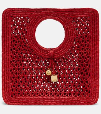 Jacquemus Spiaggia Small raffia top-handle bag