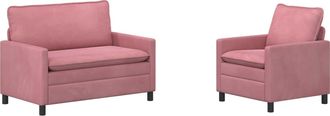 vidaXL Juego De Sof&aacute; 2 Uds. Rosa Terciopelo Vidaxl