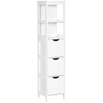 HOMCOM Columna de ba&ntilde;o 30x30x141.6 cm blanco