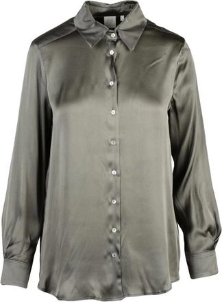 Marella Overhemden, Dames, Groen, L, Satijn, Bunny in Satin Shirt