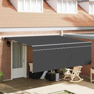 vidaXL Toldo Retr&aacute;ctil Manual Naranja Y Blanco 350x250 Cm Tela Vidaxl