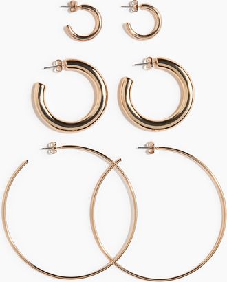 H&M 3 Paar Hoop-Ohrringe - Gold