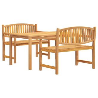 vidaXL Juego De Comedor Para Jard&iacute;n 3 Pzas Madera Maciza De Teca Vidaxl