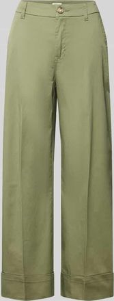 s.Oliver Red Label Wide Leg Culotte aus Baumwoll-Mix in Khaki, Gr&ouml;&szlig;e 34