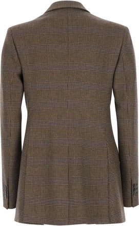 P.A.R.O.S.H. Womens Blazer Double-Breasted Brown Viscose-Wool Blazers Jacket