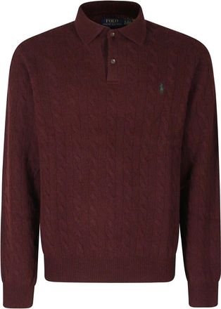 Polo Ralph Lauren Maglione Polo in Lana e Cashmere a Treccia - - Knitwear - Uomo - Marrone - M