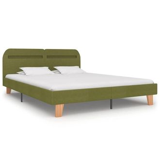 Berkfield Home Stunning Bed Frame with LED Green Fabric 150x200 cm King Size