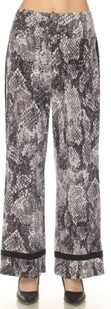 Joseph Ribkoff Snakeskin Wide Leg Pant In Grey/black