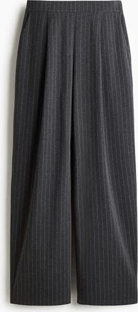 H&M Wide Trousers in Dark Gray Melange/pinstriped at Nordstrom, Size Xx-Small