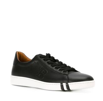 Bally Mens Black Asher Low Top Leather Sneaker