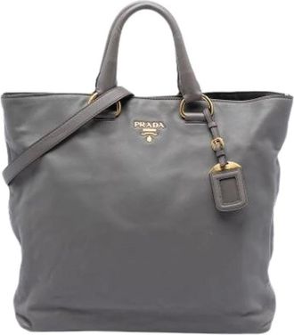 Prada Pre-owned Tote Bags, female, Gray, Size: ONE SIZE Pre-owned Satchel