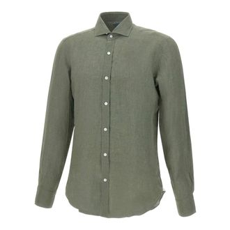Barba Casual Shirts, male, Green, Size: S Dandy Life Linen Shirt