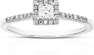 Vir Jewels 1/3 cttw Princess Lab Grown Diamond Engagement Ring in 14K White Gold For Women