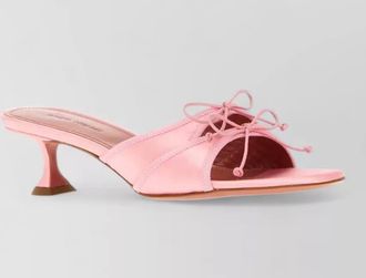 Amina Muaddi eleonora satin bow kitten heel mules