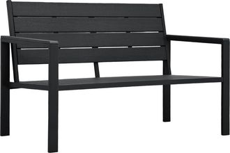 vidaXL Vidaxl - Banco De Jard&iacute;n Hdpe Negroo Aspecto Madera 120 Cm