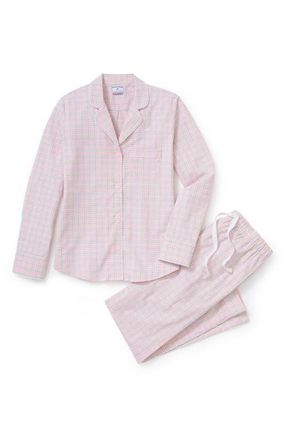 Petite Plume Plaid Cotton Twill Pajamas in Pink at Nordstrom, Size X-Large