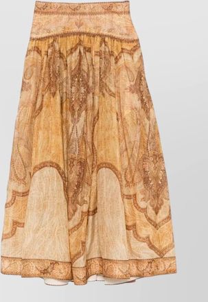 Zimmermann wanderlust paisley silk cotton maxi skirt