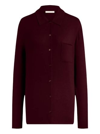 12 Storeez buttoned-up knitted shirt - women - Merino/Cashmere - M - Red