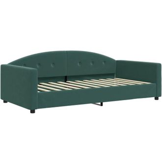 vidaXL Sof&aacute; Cama Sin Colch&oacute;n Terciopelo Verde Oscuro 100x200 Cm Vidaxl