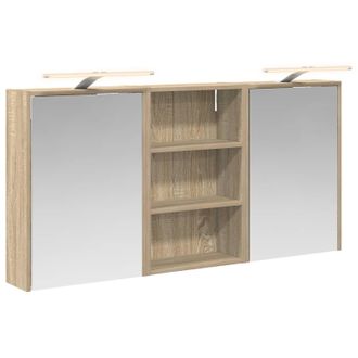 vidaXL Juego De Muebles De Ba&ntilde;o Con Estante 3 Pcs 126 X 16 X 62.5 Cm Vidaxl