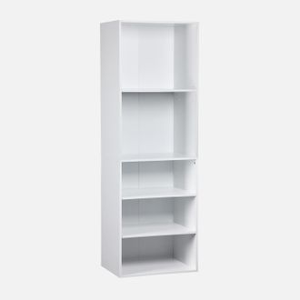 Sweeek Sweeek - M&oacute;dulo Armario Con 5 Estantes, Modulo, Blanco, 60x45x180 Cm