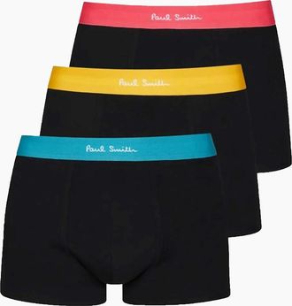 Paul Smith Mens PAUL SMITH BRIGHT BAND STRETCH BOXERS RED/YELLOW/TEAL - Black - Size: 32/32