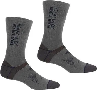 Regatta Gender Inclusive Wool Hiking Boot Socks in Briar Grey And Navy at Nordstrom, Size 10