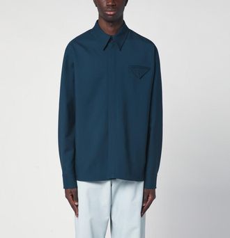 Bottega Veneta Petrol blue wool shirt