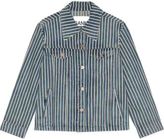 Ganni Light Stripe Denim Jacket